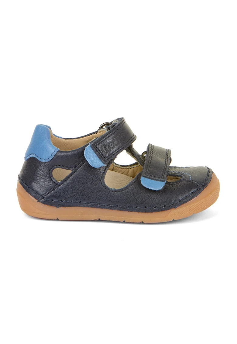 Sandale din piele cu inchidere velcro, Albastru ultramarin