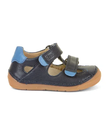 Sandale din piele cu inchidere velcro, Albastru ultramarin