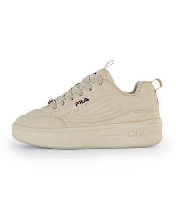 Pantofi sport flatform din piele ecologica cu logo Superbubble, Bej