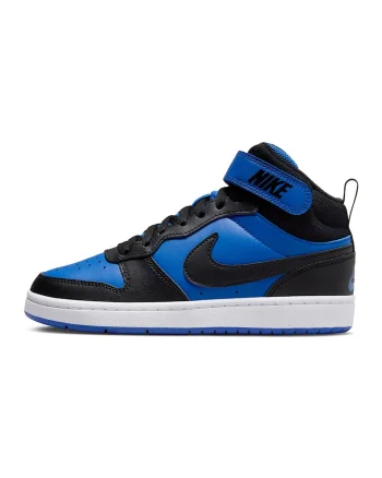 Pantofi sport mid-high cu insertii de piele Court Borough 2, Negru/Albastru royal