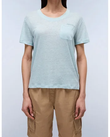 Tricou lejer cu decolteu rotund, Albastru deschis