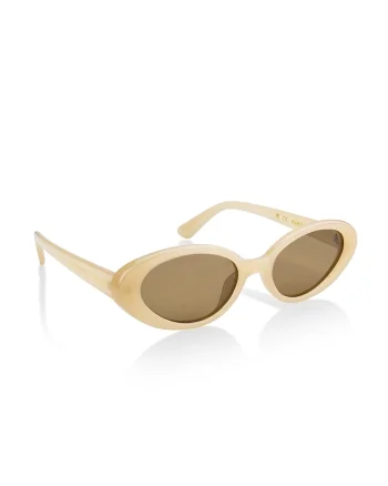 Ochelari de soare polarizati cu lentile ovale Chic, Bej