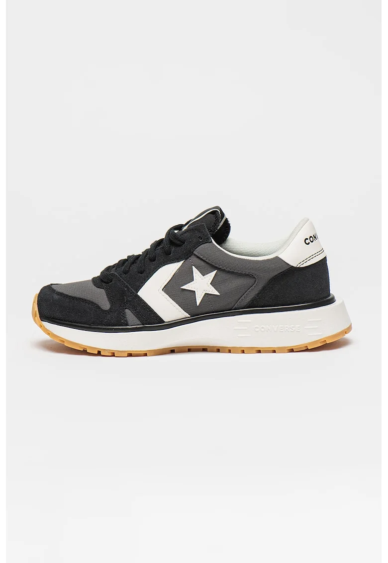 Pantofi sport cu garnituri din piele intoarsa Omni, Negru/Gri antracit
