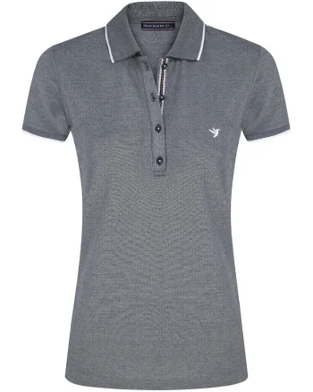 Tricou polo din amestec de bumbac, Gri carbune