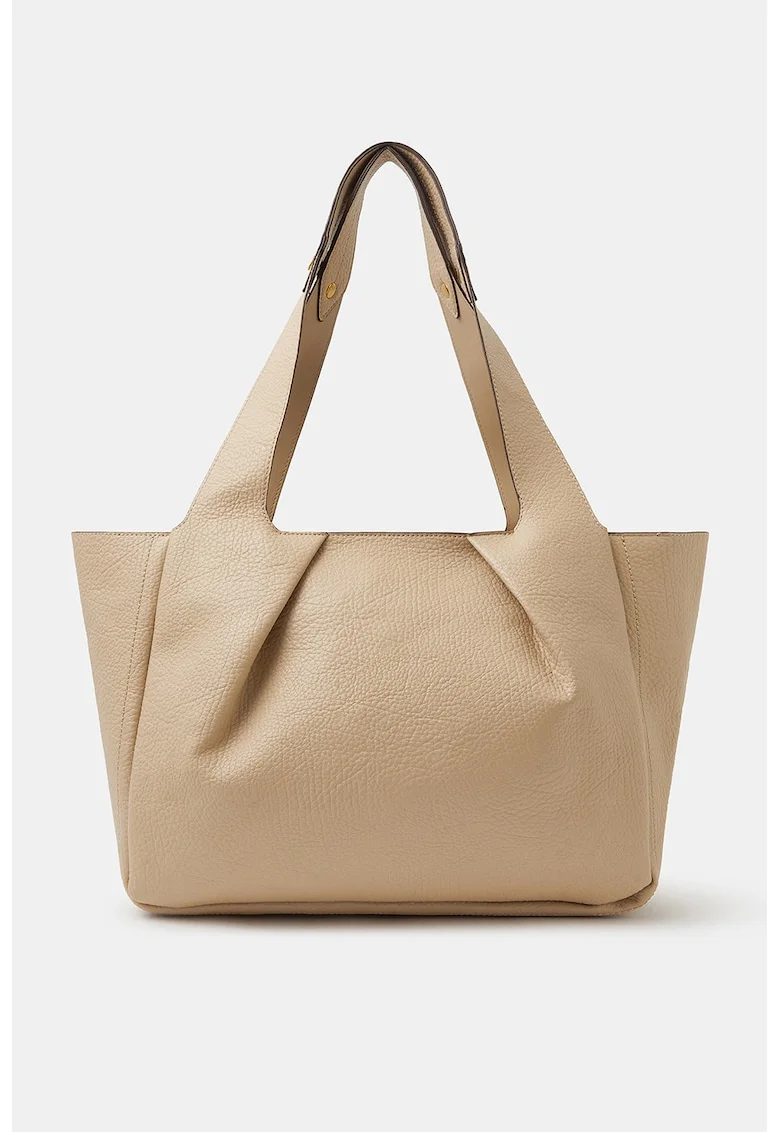 Geanta shopper de piele ecologica cu aspect in degrade, Bej