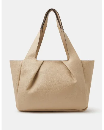 Geanta shopper de piele ecologica cu aspect in degrade, Bej