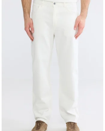 Blugi baggy cu buzunare, Alb