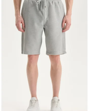 Pantaloni scurti de trening cu aspect texturat, Gri deschis