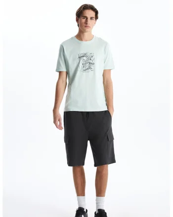 Tricou din bumbac cu imprimeu, Albastru pal