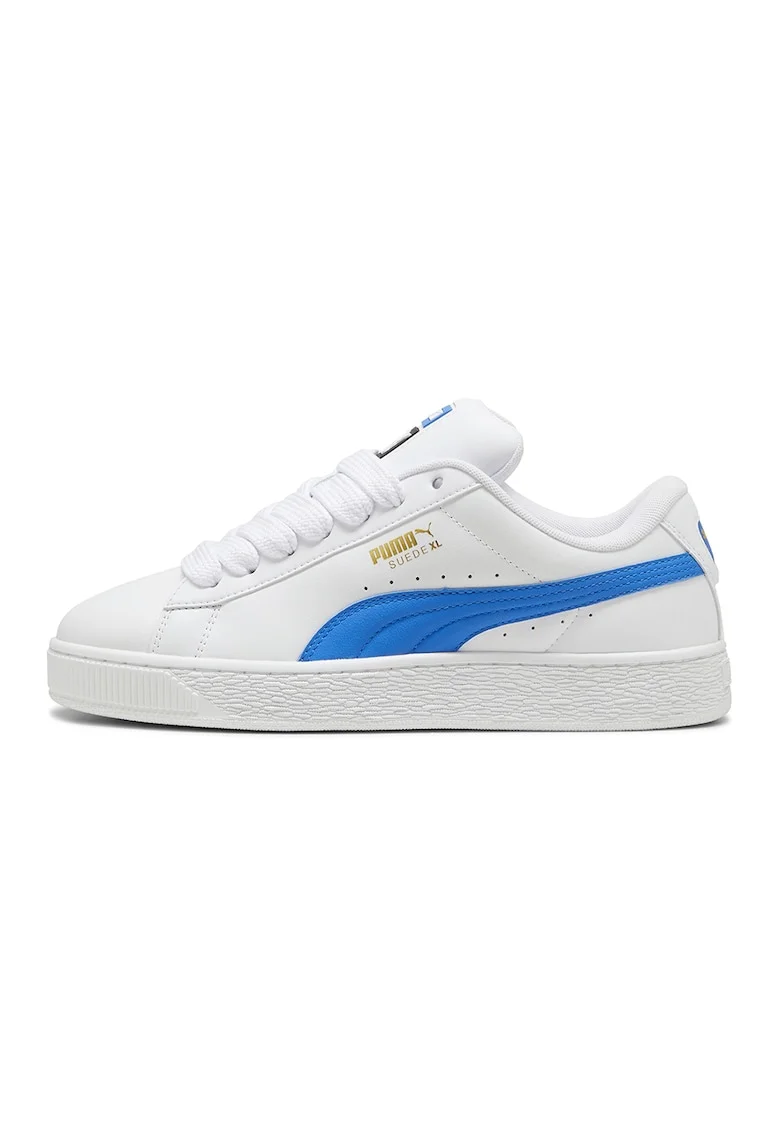 Pantofi sport de piele si piele ecologica XL, Alb/Albastru royal