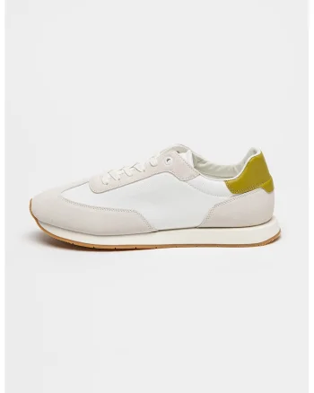 Pantofi sport de panza cu garnituri de piele intoarsa