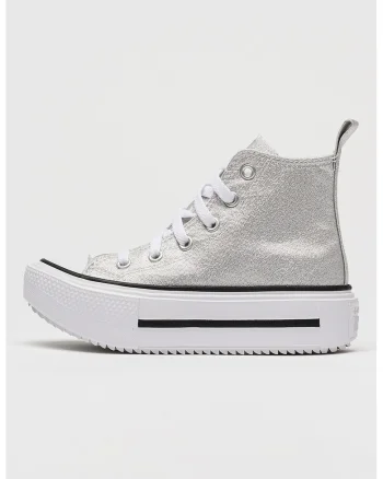 Tenisi flatform cu aplicatie logo Chuck Taylor All Star, Argintiu