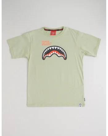 Tricou regular fit Shark, Verde pal