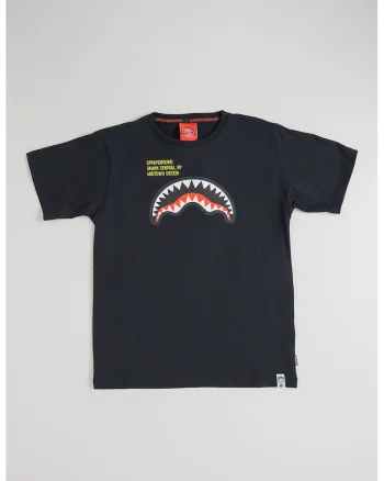 Tricou regular fit Shark, Negru
