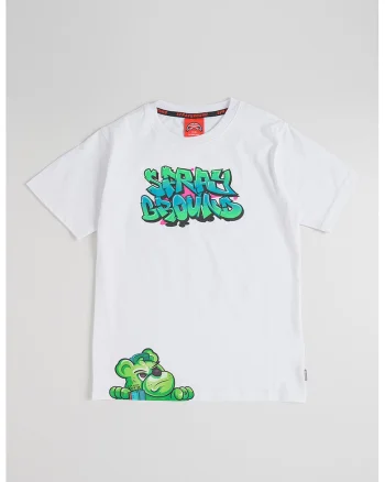 Tricou regular fit Catch Bear, Alb/Verde