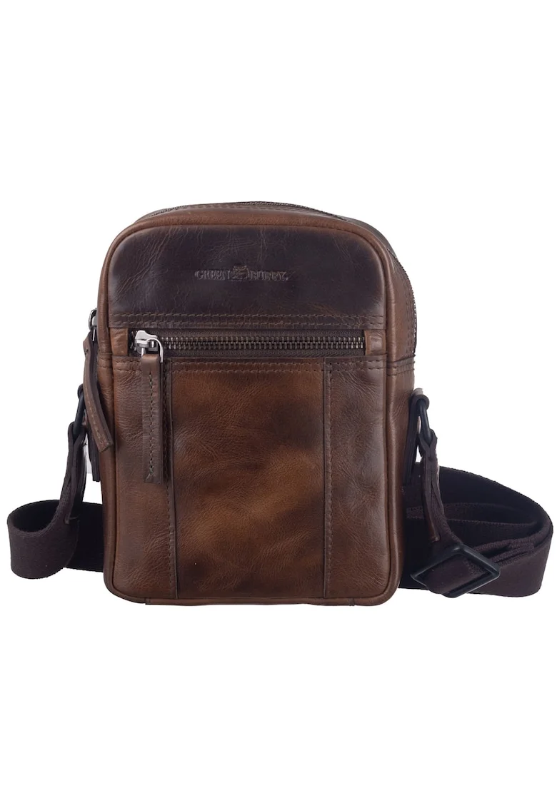 Geanta umar barbati piele naturala maro 17 x 20.5 x 5.5 cm, Newport,  Maro