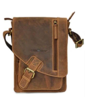 Geanta umar unisex piele naturala maro antichizat 18 x 25 cm, Vintage,  Maro antichizat