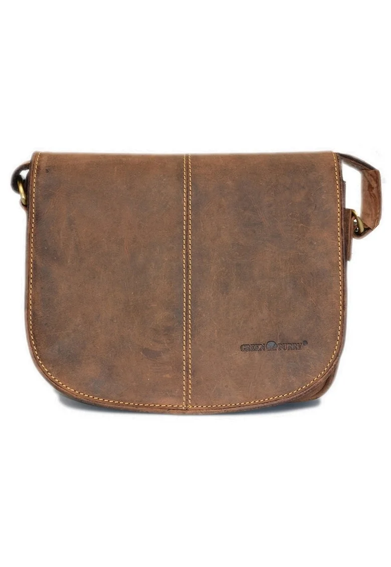 Geanta umar unisex piele naturala maro antichizat 26 x 23 cm, Vintage,  Maro antichizat