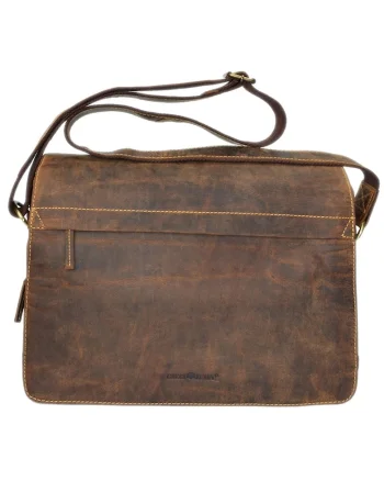 Geanta umar unisex piele naturala maro antichizat 36 x 27 cm, Vintage,  Maro antichizat