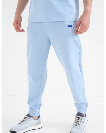 Pantaloni de trening din bumbac Napin, Albastru deschis