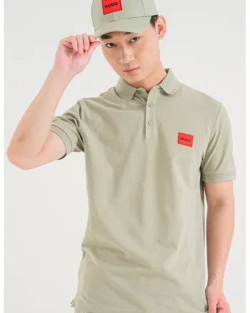 Tricou polo slim fit Dereso, Verde pal