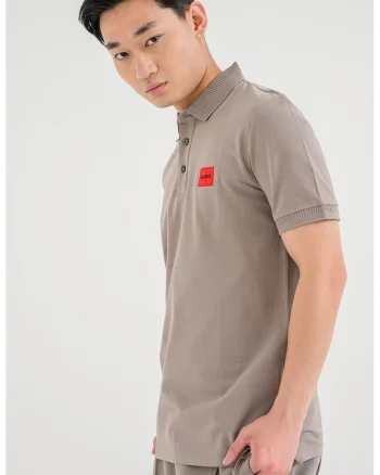 Tricou polo slim fit Dereso, Grej