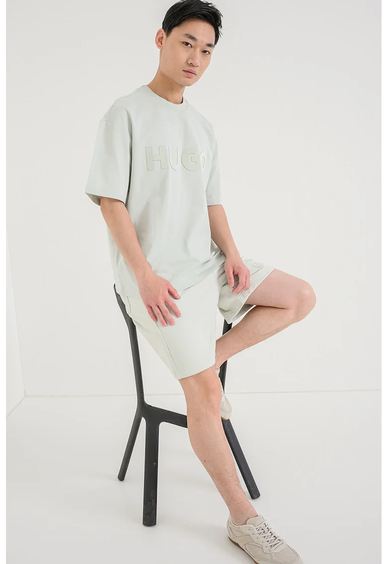 Tricou supradimensionat cu decolteu la baza gatului Dinkee, Mint