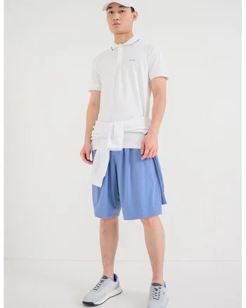 Tricou polo cu logo brodat, Alb