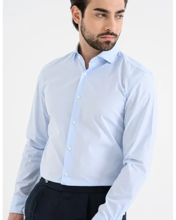Camasa de bumbac cu maneci lungi, Albastru pastel