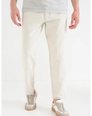 Blugi relaxed fit cu croiala conica 838, Bej deschis