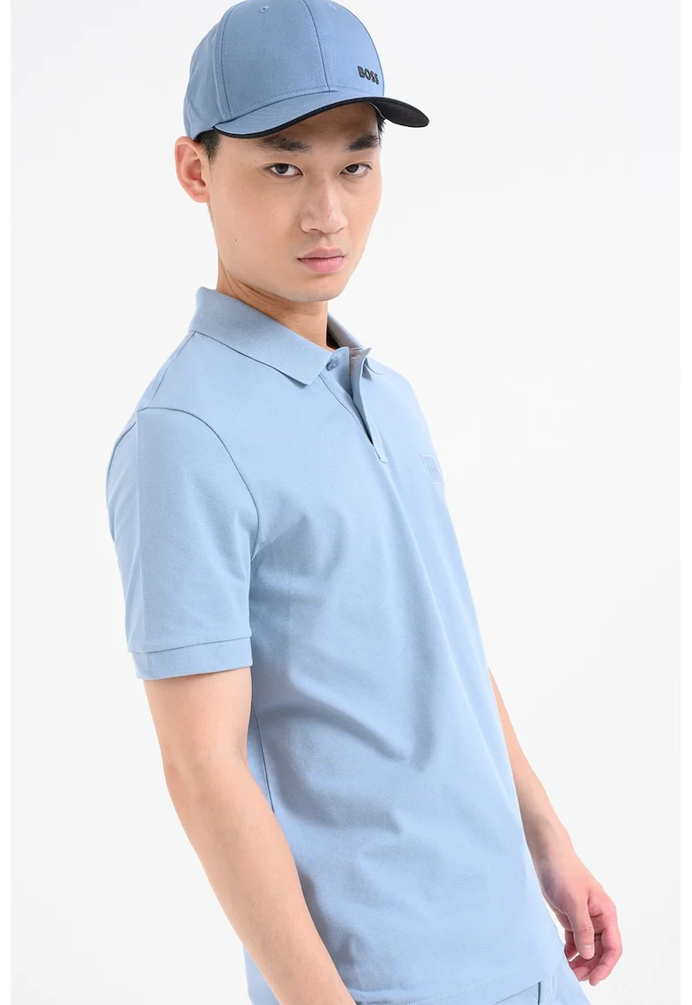 Tricou polo slim fit Passenger, Albastru pastel