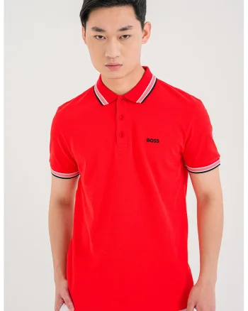 Tricou polo cu logo, Rosu vermillion