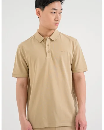 Tricou polo din bumbac pique Donos, Maro camel