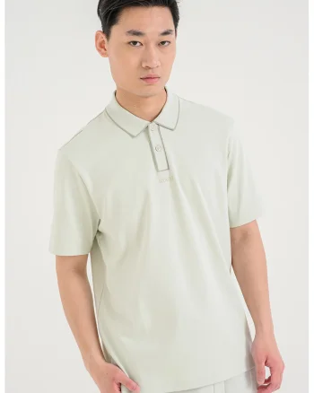 Tricou polo de bumbac Dalumo, Verde pal