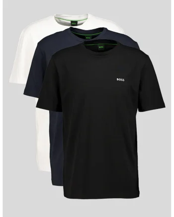 Tricou regular fit cu logo, Alb/Negru/Bleumarin