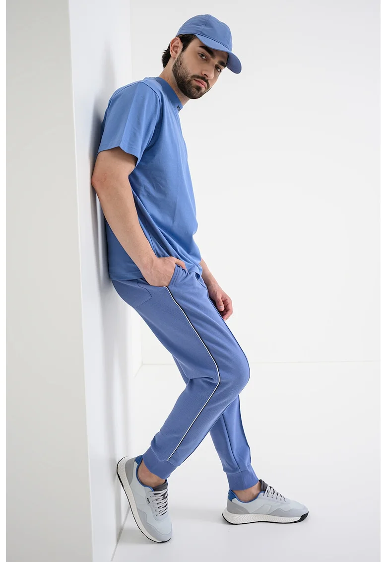 Pantaloni conici de trening cu cusaturi decorative Join, Albastru pastel