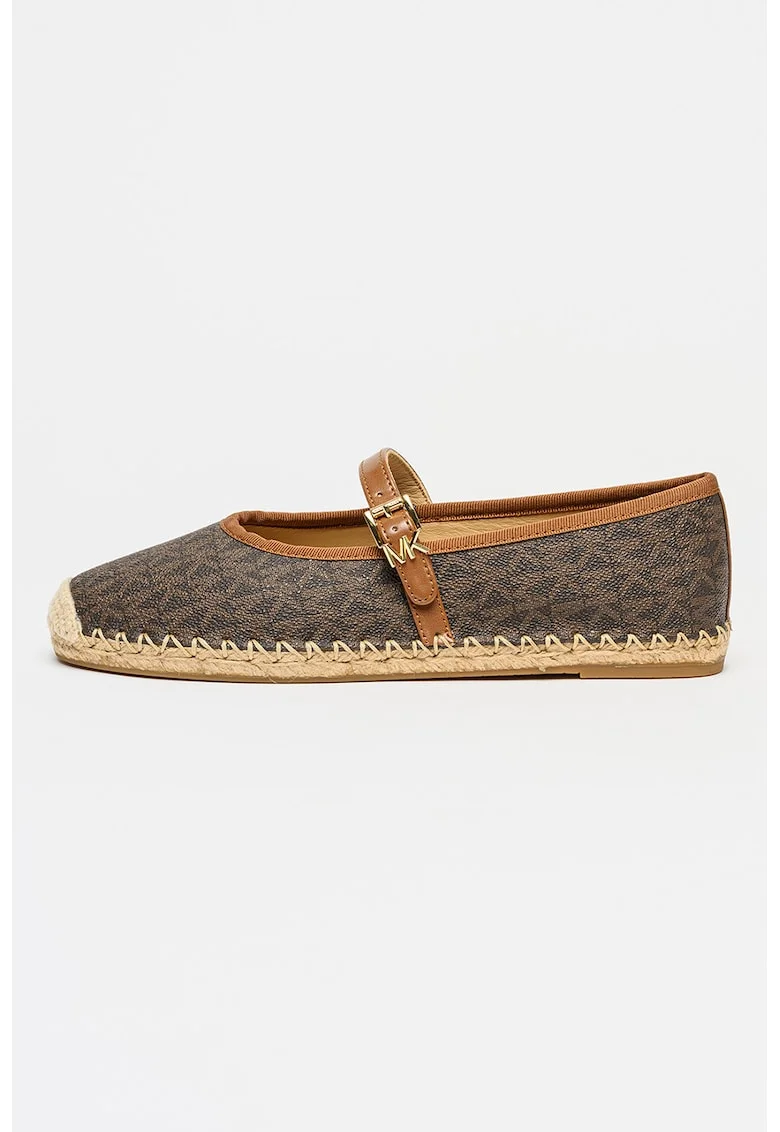 Balerini Mary Jane cu model monograma Lynn Signature, Maro