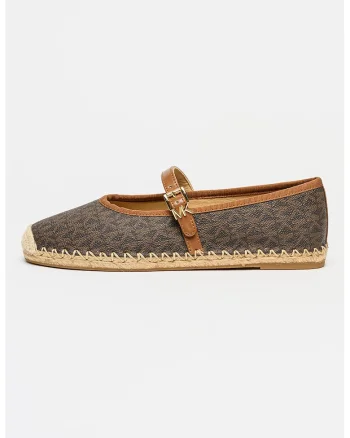 Balerini Mary Jane cu model monograma Lynn Signature, Maro