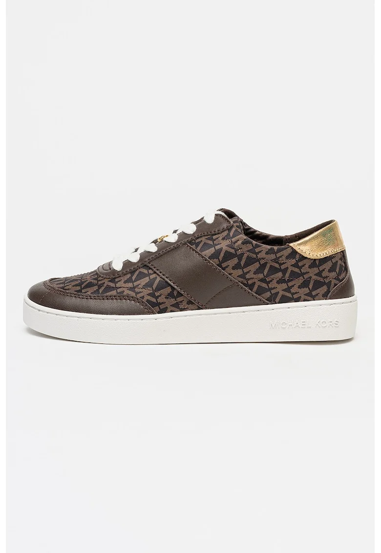 Pantofi sport Kaycee din piele cu logo, Maro inchis/Maro
