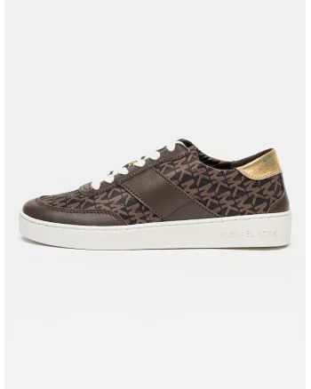 Pantofi sport Kaycee din piele cu logo, Maro inchis/Maro