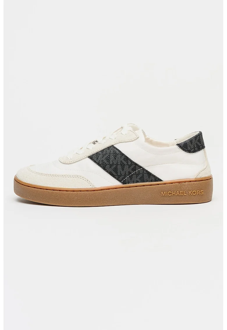 Pantofi sport Kaycee cu garnituri din piele intoarsa, Alb/Negru