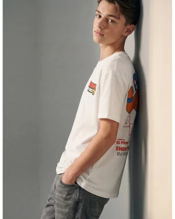 Tricou din bumbac cu imprimeu Brawl Stars, Coral/Portocaliu mandarina/Albastru royal/Alb optic