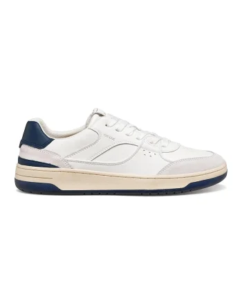 Pantofi sport Sedral Court de piele si piele intoarsa, Alb/Bleumarin