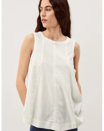 Bluza lejera cu decolteu rotund, Alb