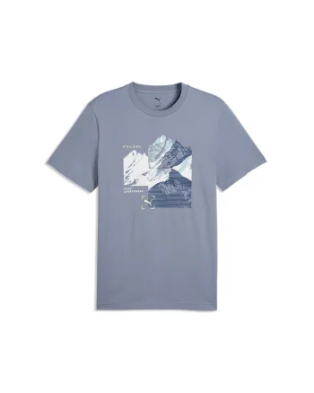 Tricou cu imprimeu logo Mountain, Alb/Albastru inchis/Albastru azur/Albastru glaciar