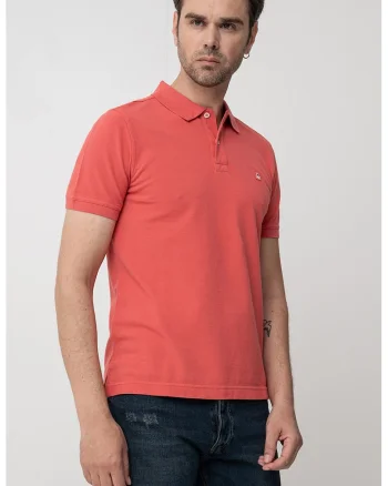 Tricou polo regular fit cu aspect pique