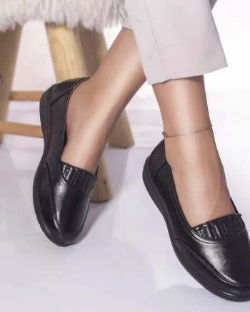 Pantofi casual mocasini afra piele ecologica negru