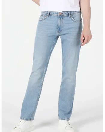 Blugi cu model uni David, Albastru deschis