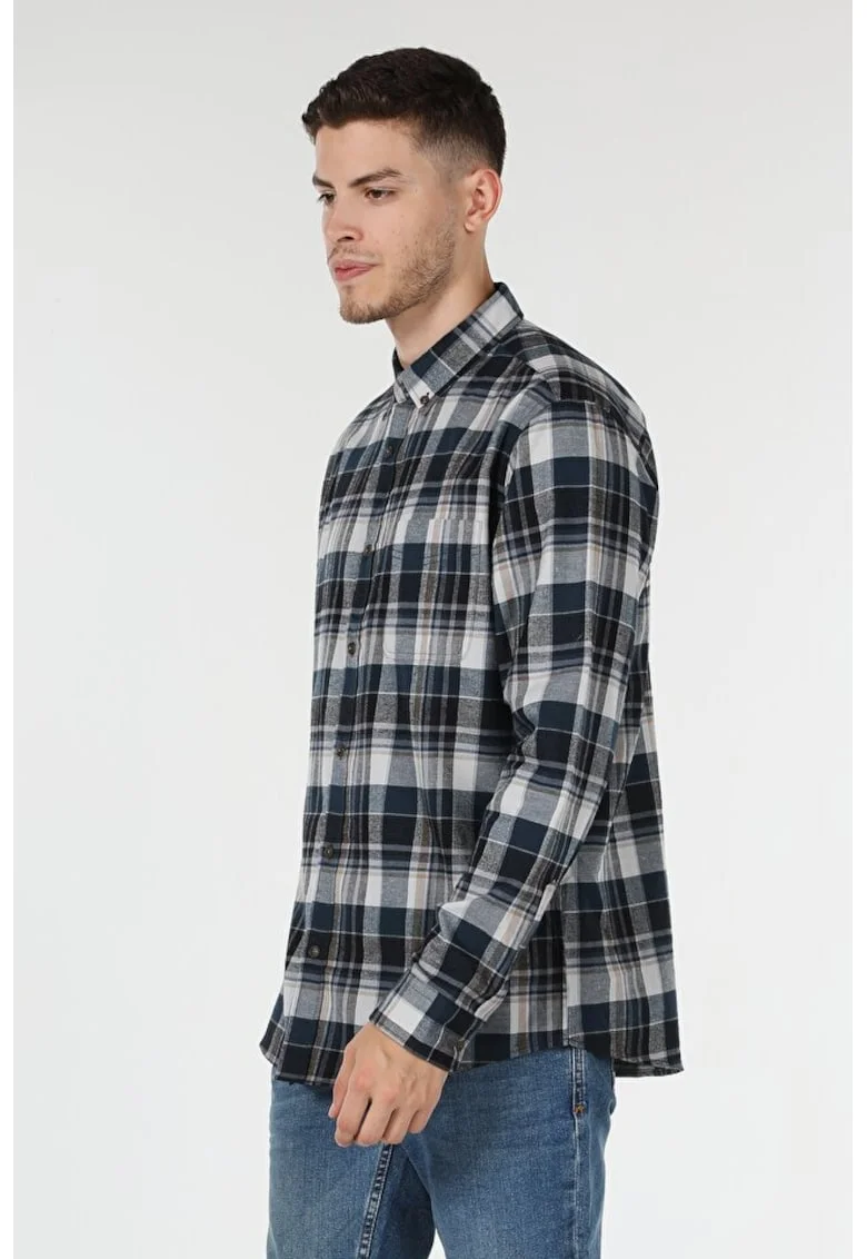 Camasa Cu Maneca Lunga De Barbati Albastru Marin, Ocean Blue