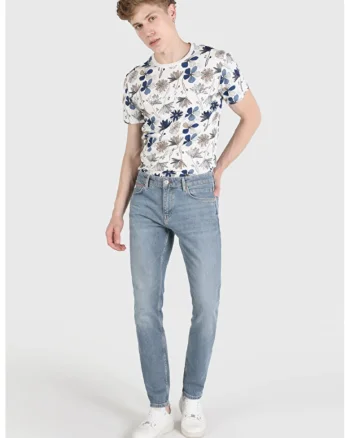 Pantaloni De Barbati Albastru Slim Fit 041 DANNY floral